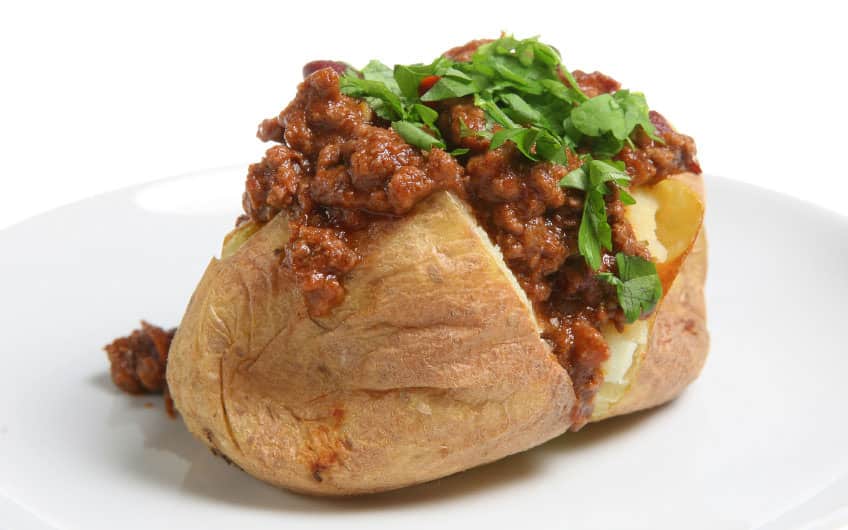 With chili con Carne